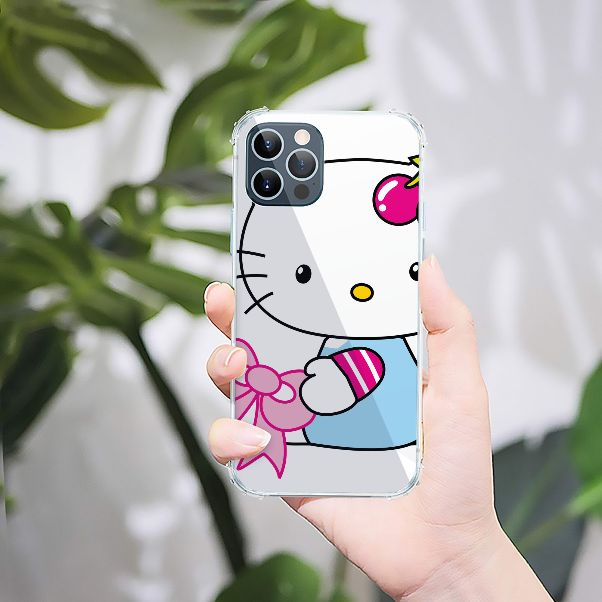 （画像用） Hello Kitty ハローキティ 【iPhone 12シリーズ対応】透明スマホケース（クリアソフトケース）